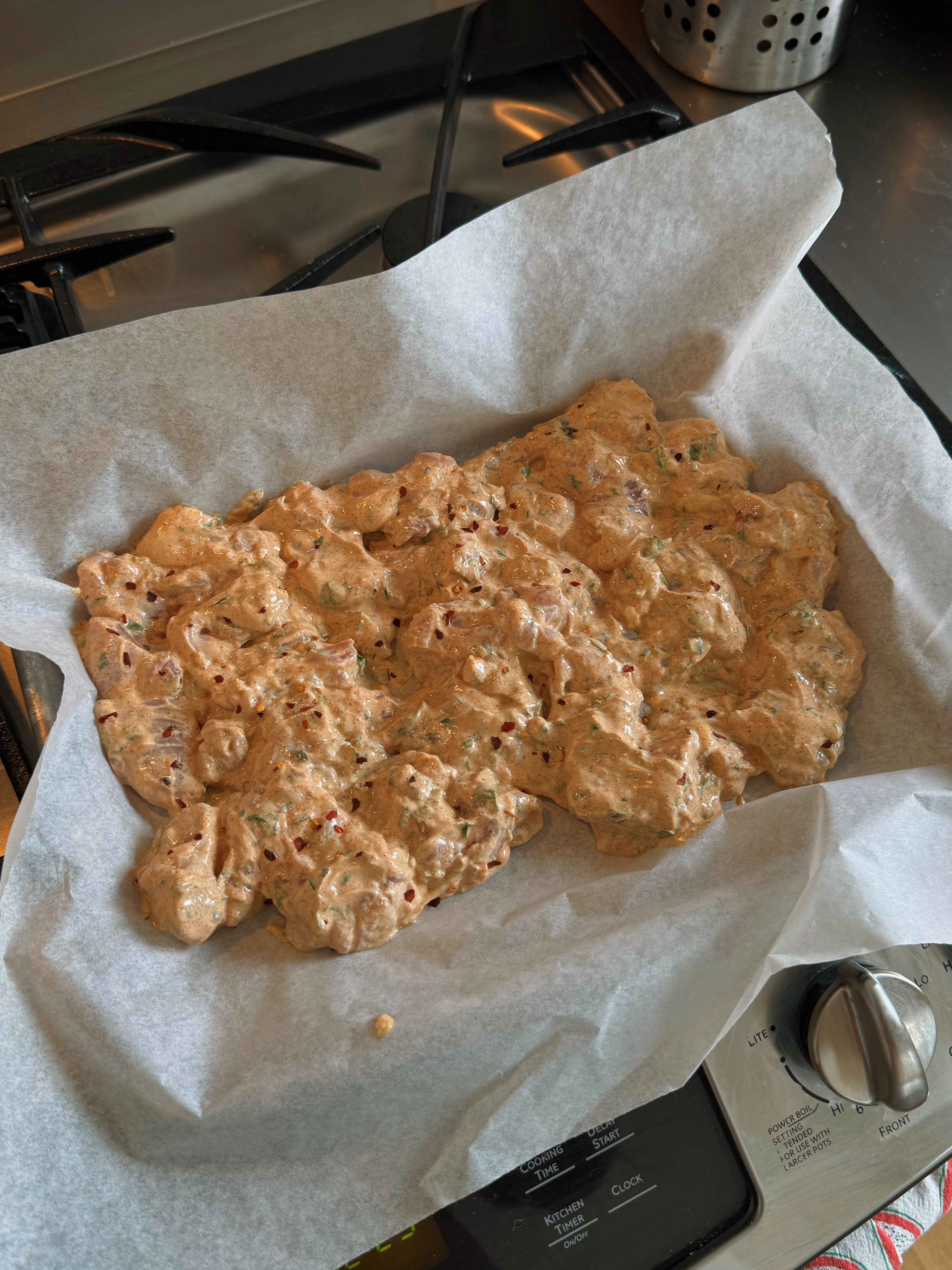 Everything in the pan before baking